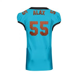 CUSTOM AMERICAN FOOTBALL BLUE JERSEY BACK1