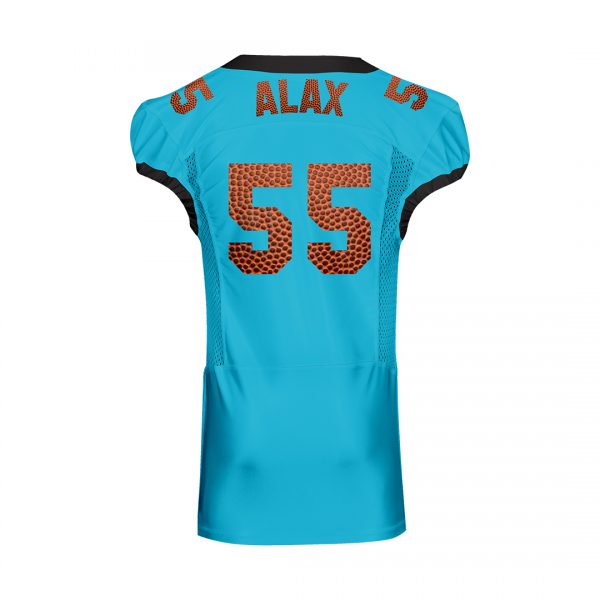 CUSTOM AMERICAN FOOTBALL BLUE JERSEY BACK1