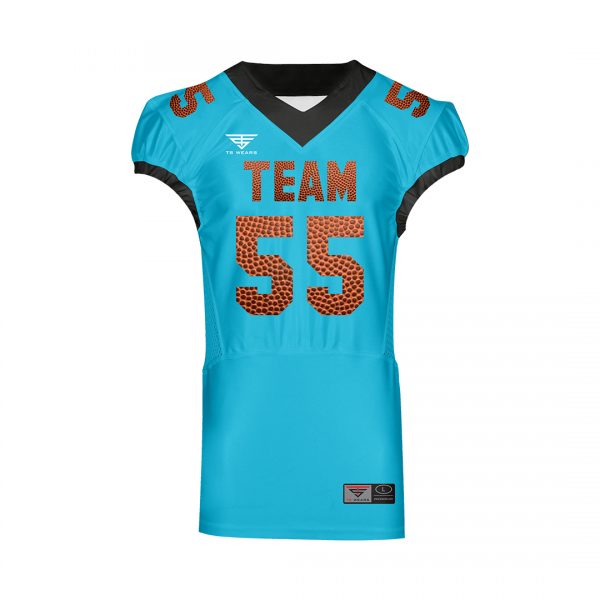 CUSTOM AMERICAN FOOTBALL BLUE JERSEY FRONT 1