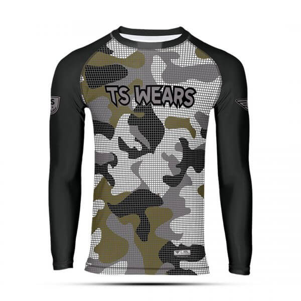 GREY CAMO RASH GUARD